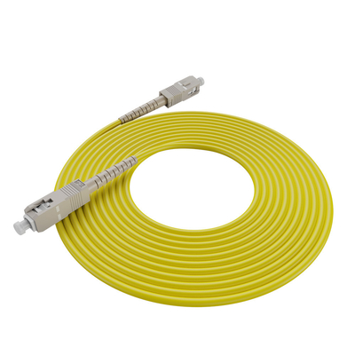 SC UPC 3.0mm Connector Fiber Optic Patch Cord With Beige Housing For FTTH